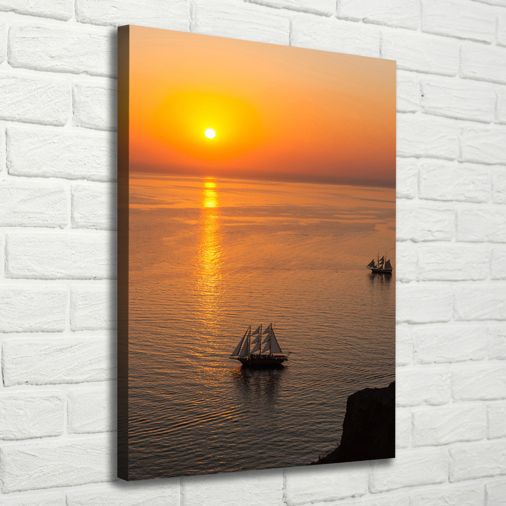 Tableau imprimé sur toile Coucher de soleil sur la mer