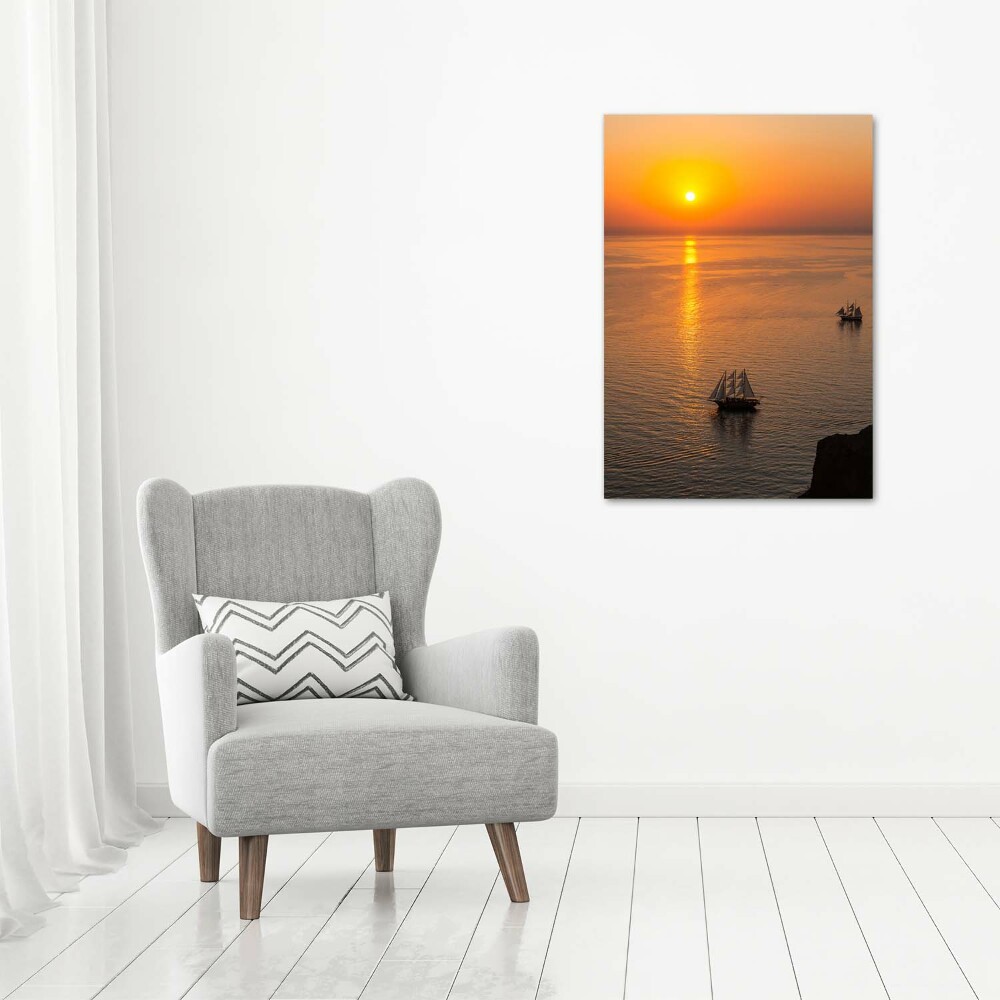 Tableau imprimé sur toile Coucher de soleil sur la mer