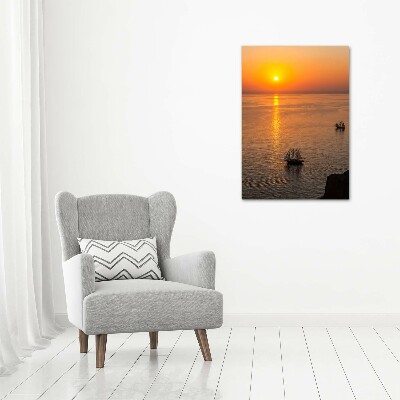 Tableau imprimé sur toile Coucher de soleil sur la mer