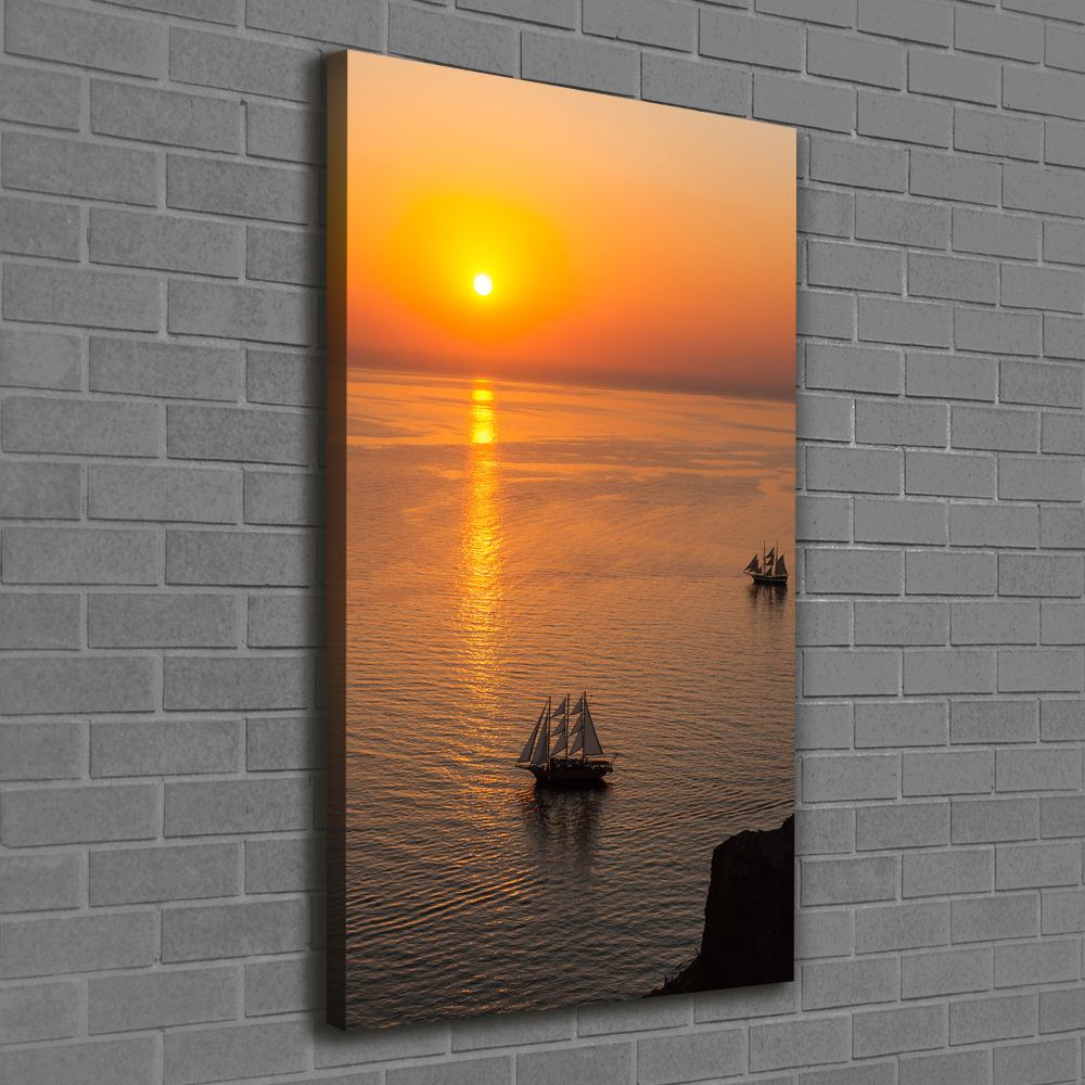 Tableau imprimé sur toile Coucher de soleil sur la mer