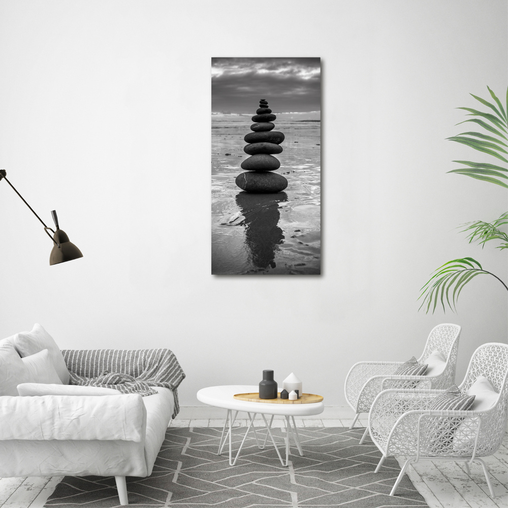 Tableau sur toile Pierres sur la plage