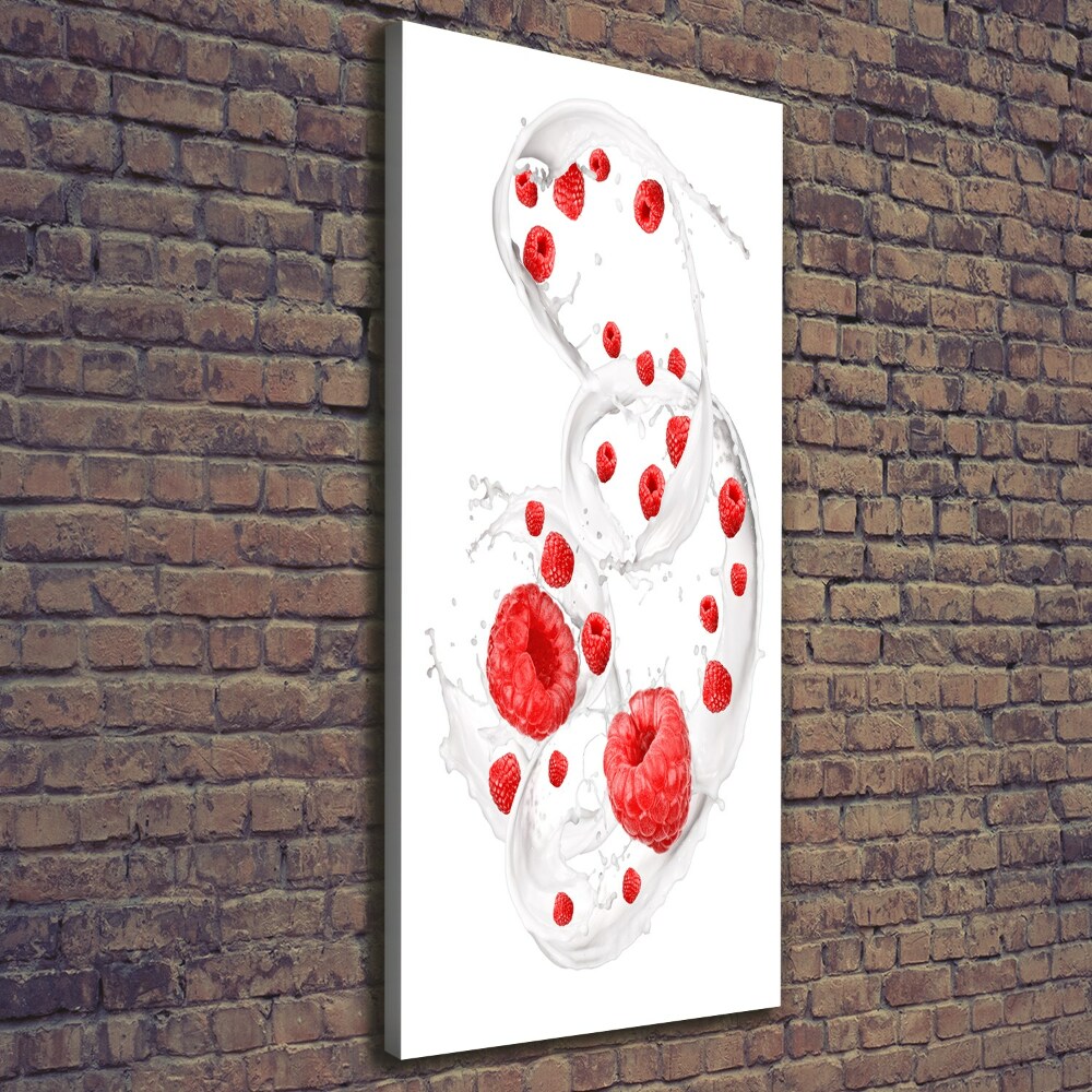 Tableau photo sur toile Lait et framboises