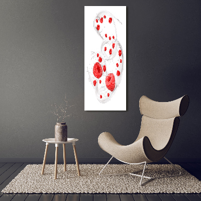 Tableau photo sur toile Lait et framboises