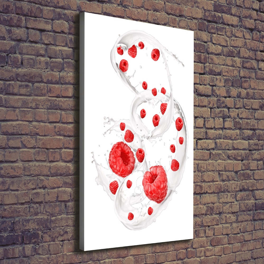 Tableau photo sur toile Lait et framboises