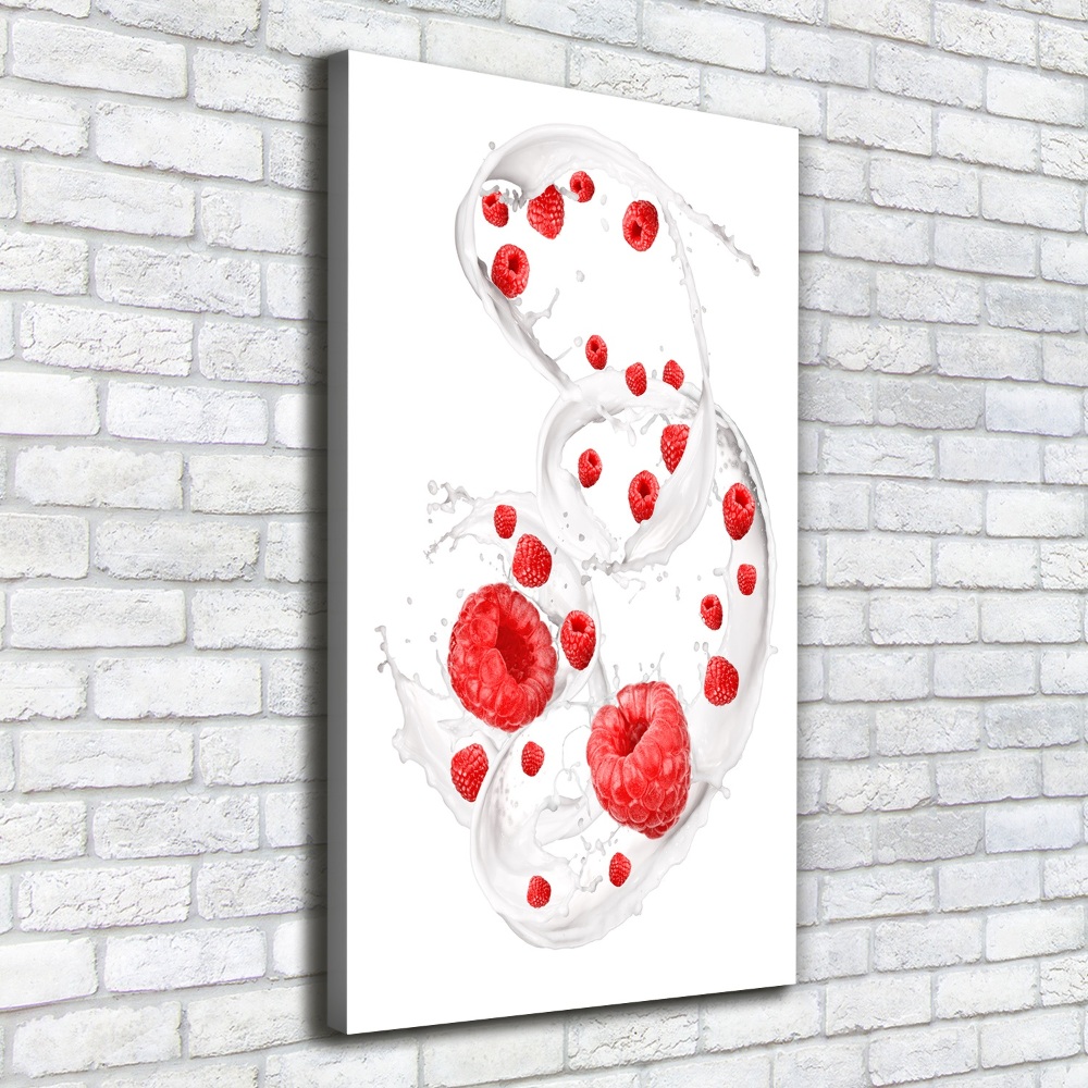 Tableau photo sur toile Lait et framboises