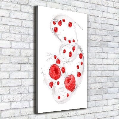 Tableau photo sur toile Lait et framboises