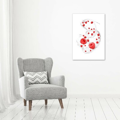 Tableau photo sur toile Lait et framboises