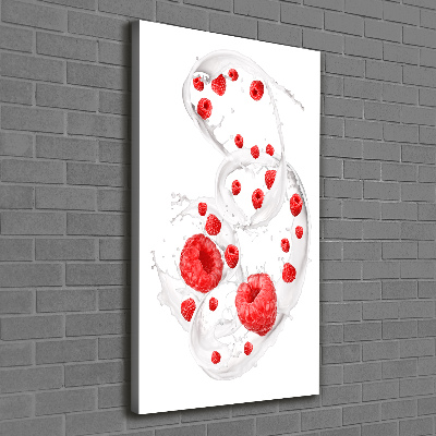 Tableau photo sur toile Lait et framboises