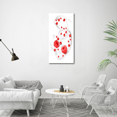 Tableau photo sur toile Lait et framboises