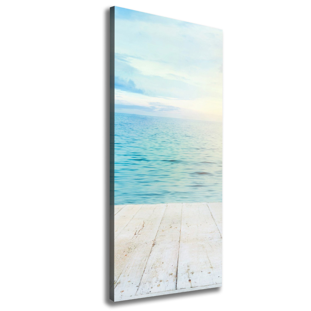 Tableau imprimé sur toile Plage tropicale palmiers