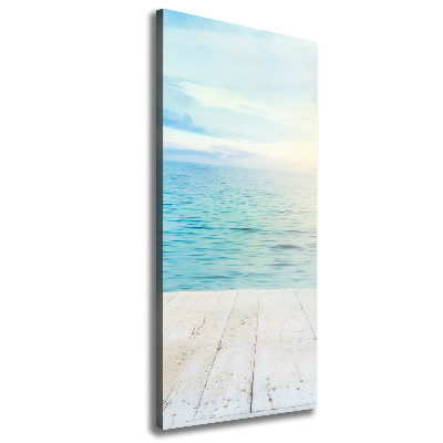 Tableau imprimé sur toile Plage tropicale palmiers