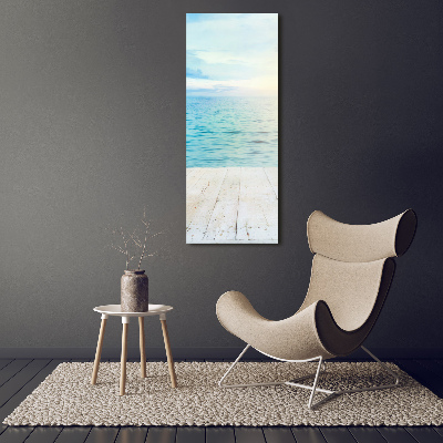 Tableau imprimé sur toile Plage tropicale palmiers