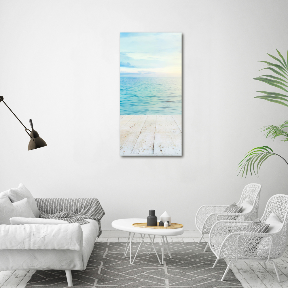 Tableau imprimé sur toile Plage tropicale palmiers