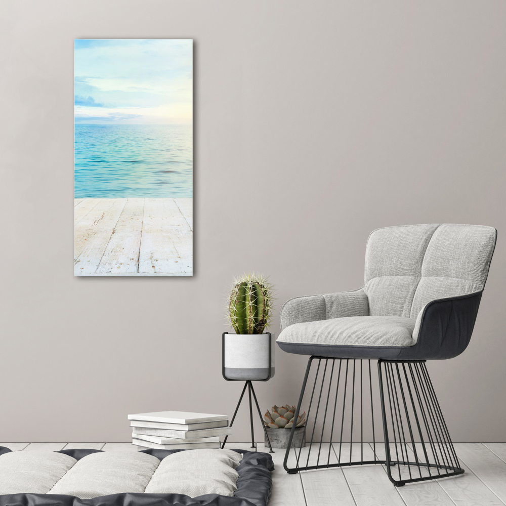 Tableau imprimé sur toile Plage tropicale palmiers