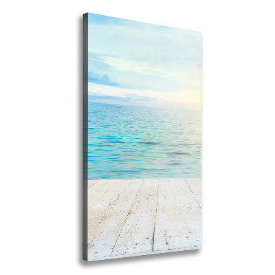 Tableau imprimé sur toile Plage tropicale palmiers