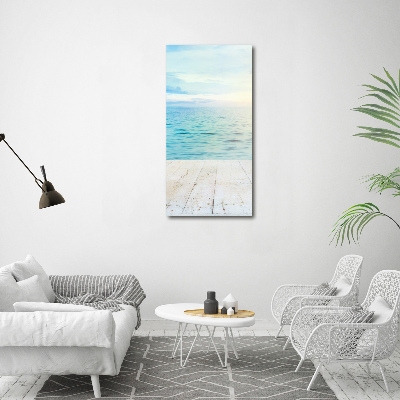 Tableau imprimé sur toile Plage tropicale palmiers