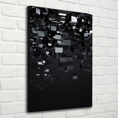 Tableau photo sur toile Abstraction 3D Cubes noirs