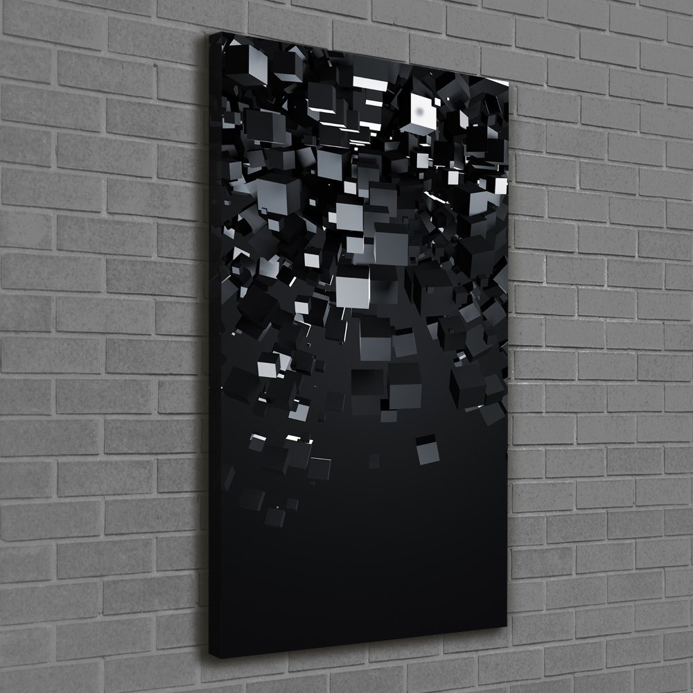 Tableau photo sur toile Abstraction 3D Cubes noirs