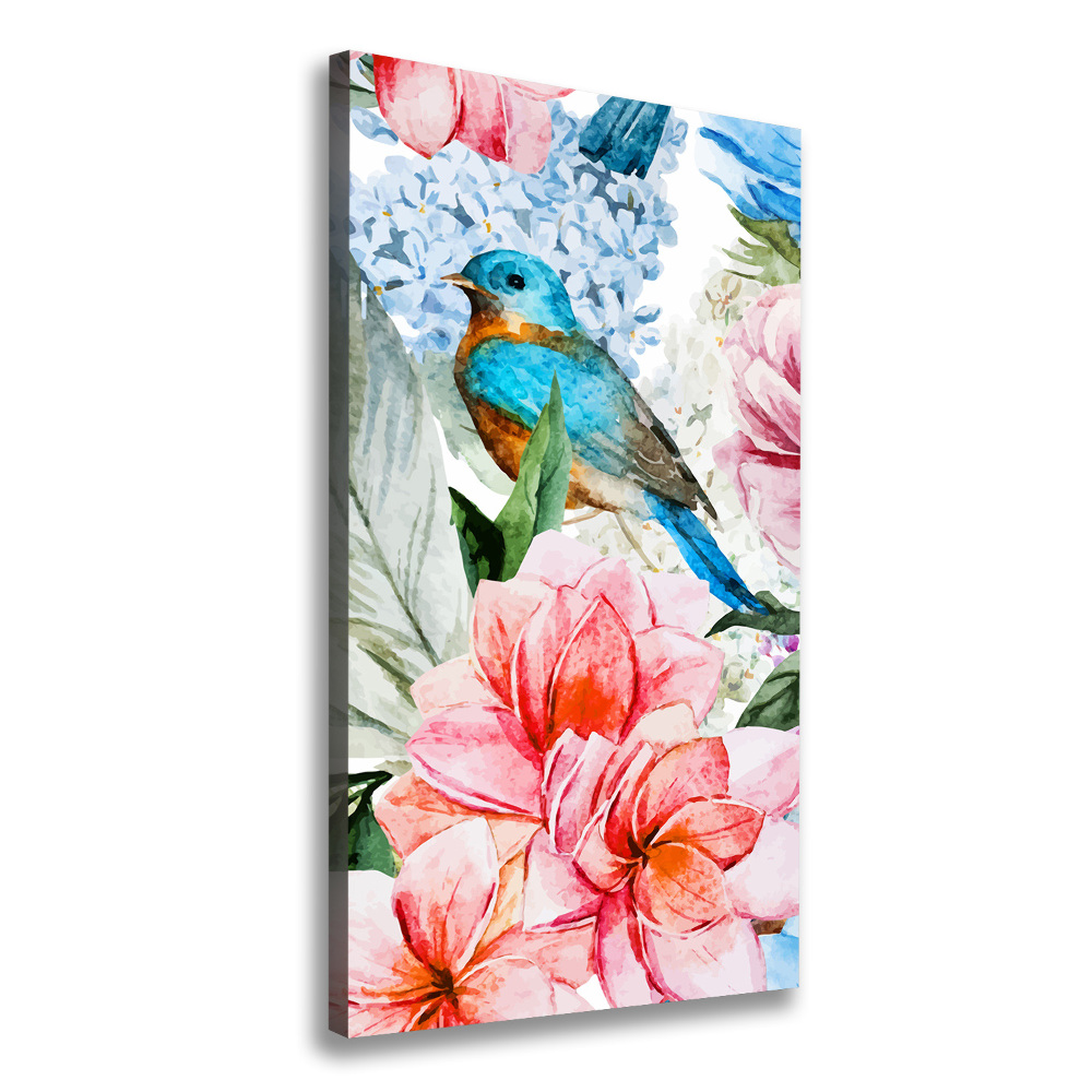 Tableau mural sur toile Fleurs et oiseaux