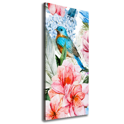 Tableau mural sur toile Fleurs et oiseaux