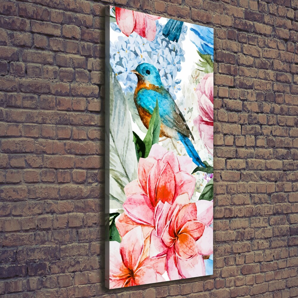 Tableau mural sur toile Fleurs et oiseaux