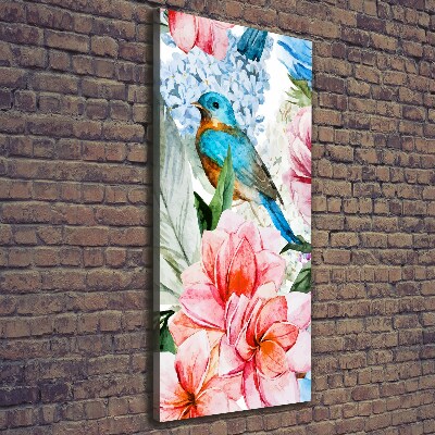 Tableau mural sur toile Fleurs et oiseaux