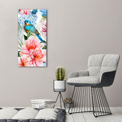 Tableau mural sur toile Fleurs et oiseaux