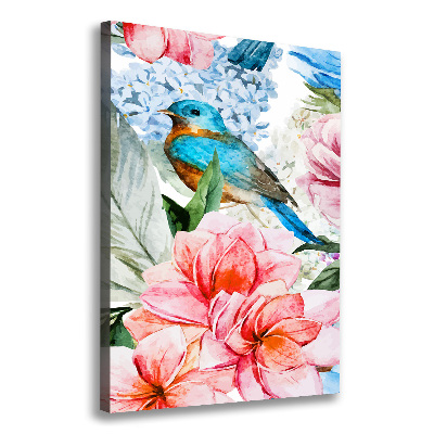 Tableau mural sur toile Fleurs et oiseaux