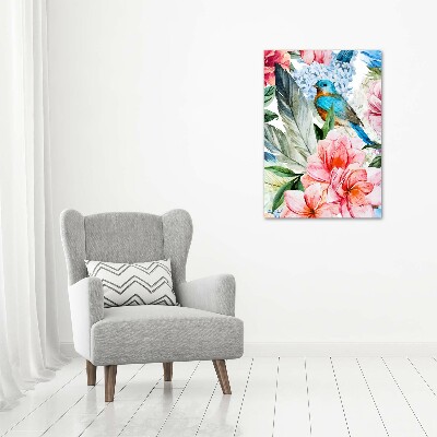 Tableau mural sur toile Fleurs et oiseaux