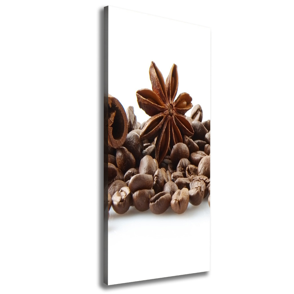 Tableau imprimé sur toile Grains de café cannelle