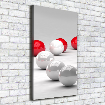 Tableau sur toile Boules rouges et blanches