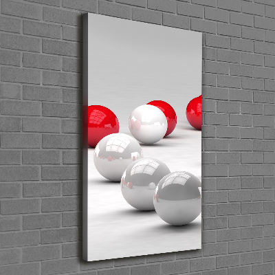 Tableau sur toile Boules rouges et blanches