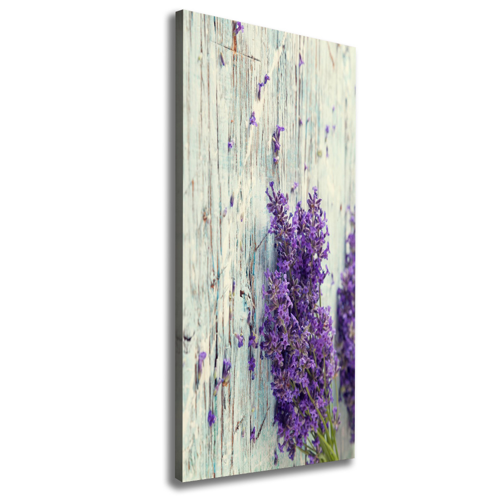 Tableau mural sur toile Lavande sur bois