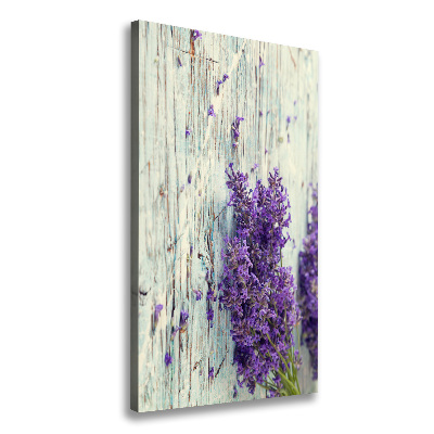 Tableau mural sur toile Lavande sur bois