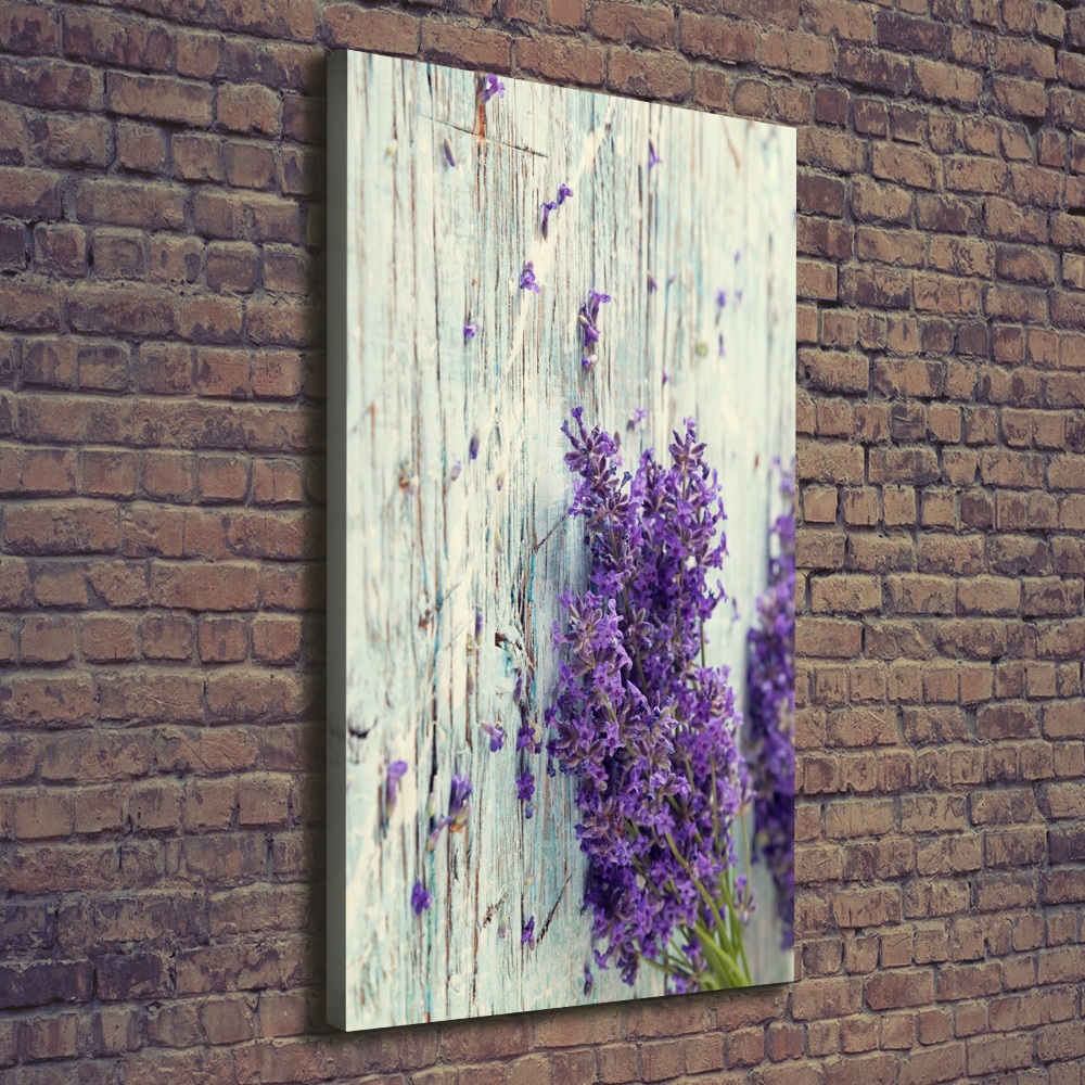 Tableau mural sur toile Lavande sur bois