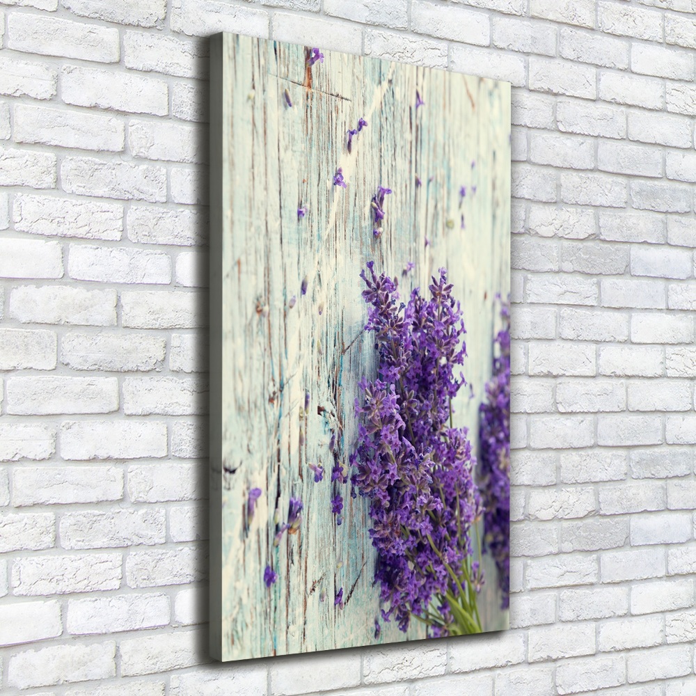 Tableau mural sur toile Lavande sur bois