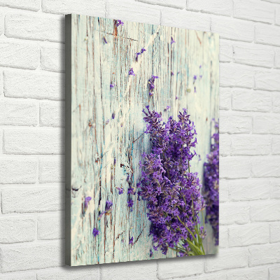 Tableau mural sur toile Lavande sur bois