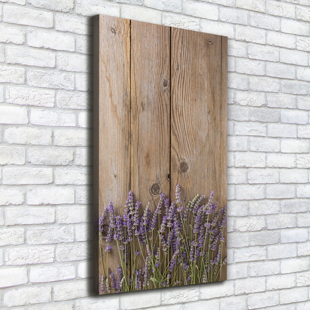 Tableau sur toile Lavande sur bois