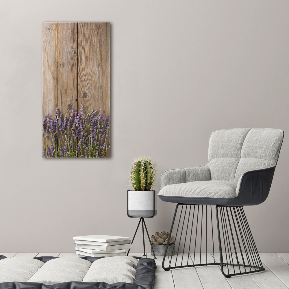 Tableau sur toile Lavande sur bois