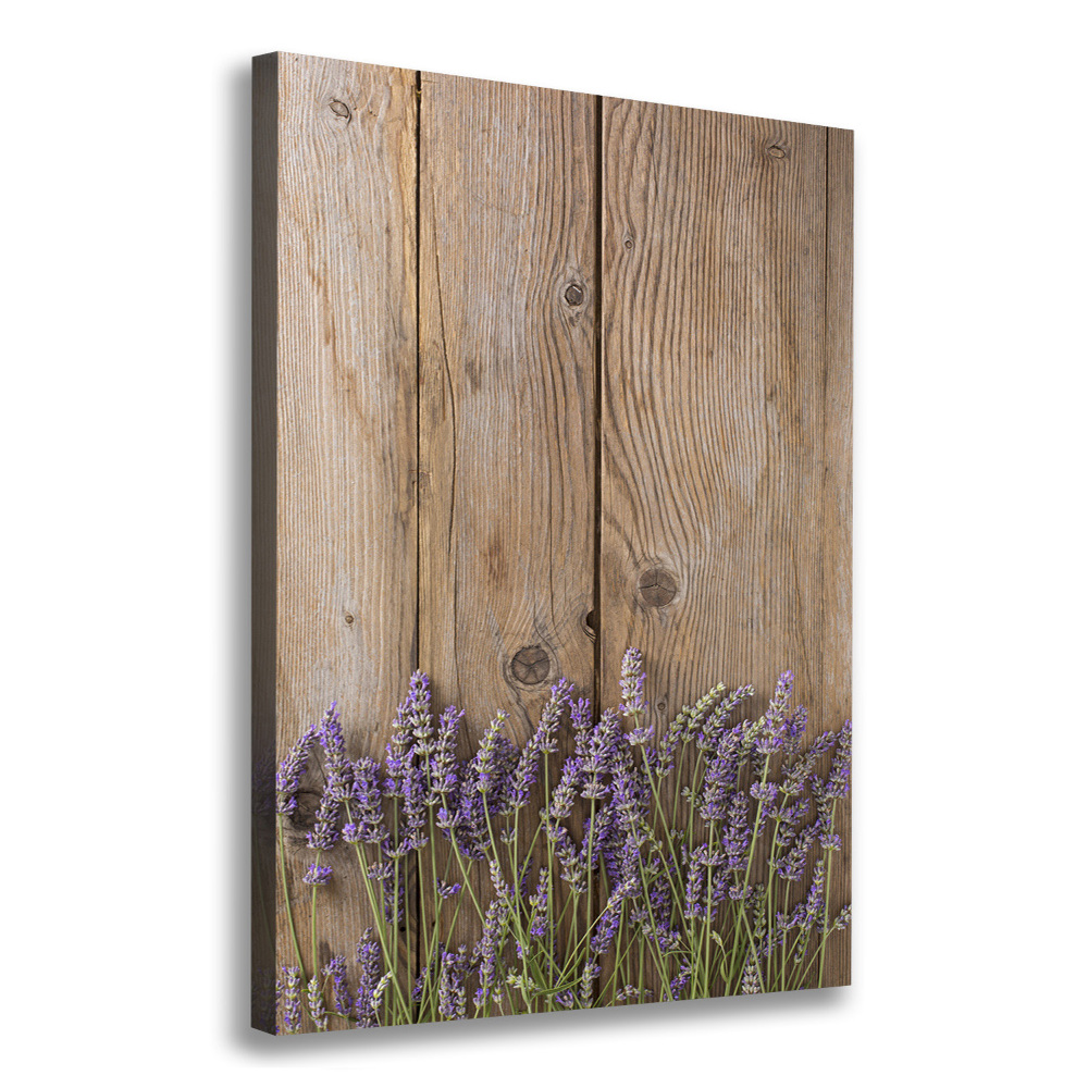 Tableau sur toile Lavande sur bois