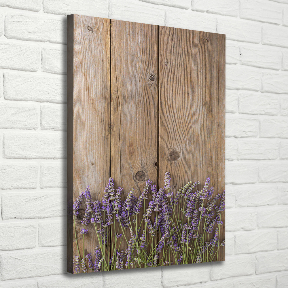 Tableau sur toile Lavande sur bois