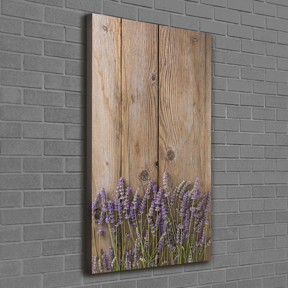 Tableau sur toile Lavande sur bois