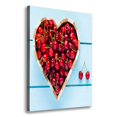 Tableau imprimé sur toile Cerises sur bois