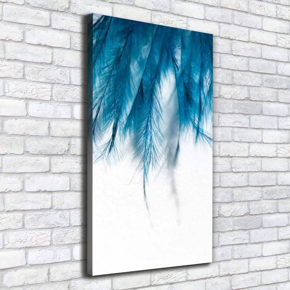 Tableau sur toile Plumes bleues