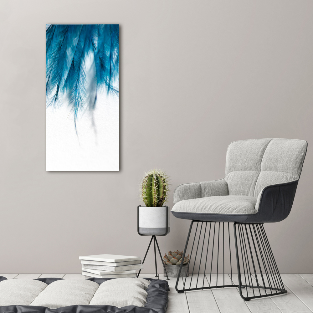 Tableau sur toile Plumes bleues