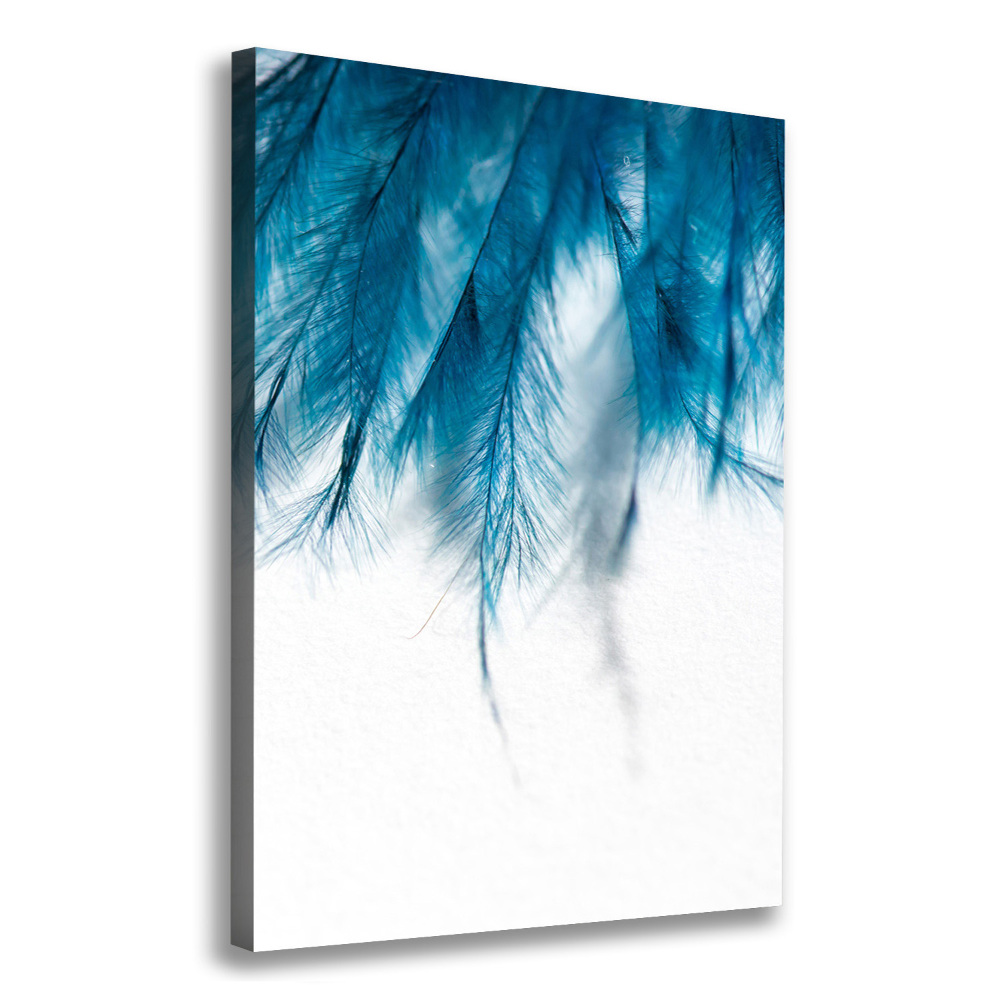 Tableau sur toile Plumes bleues