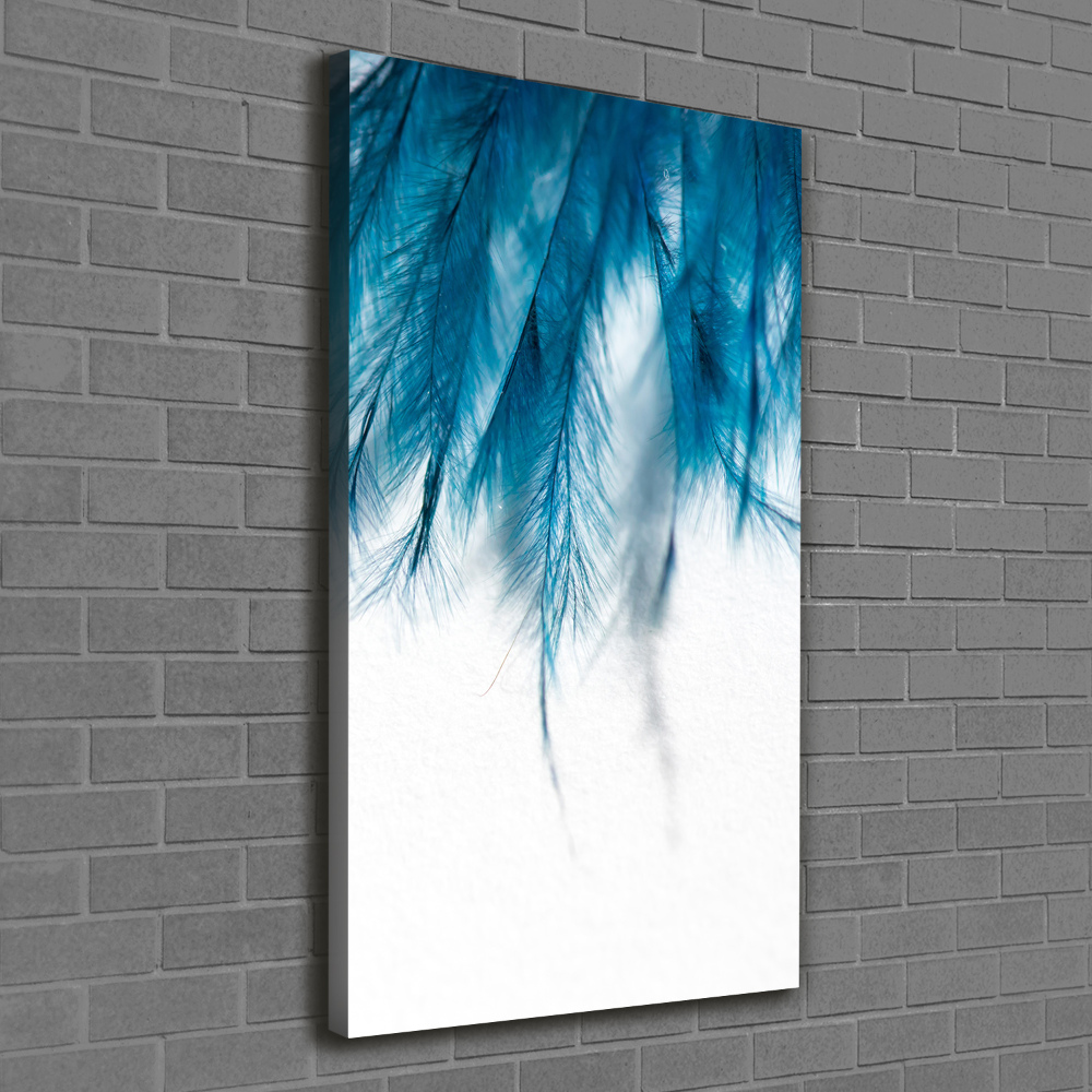 Tableau sur toile Plumes bleues