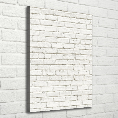 Tableau toile imprimée Mur de briques blanche