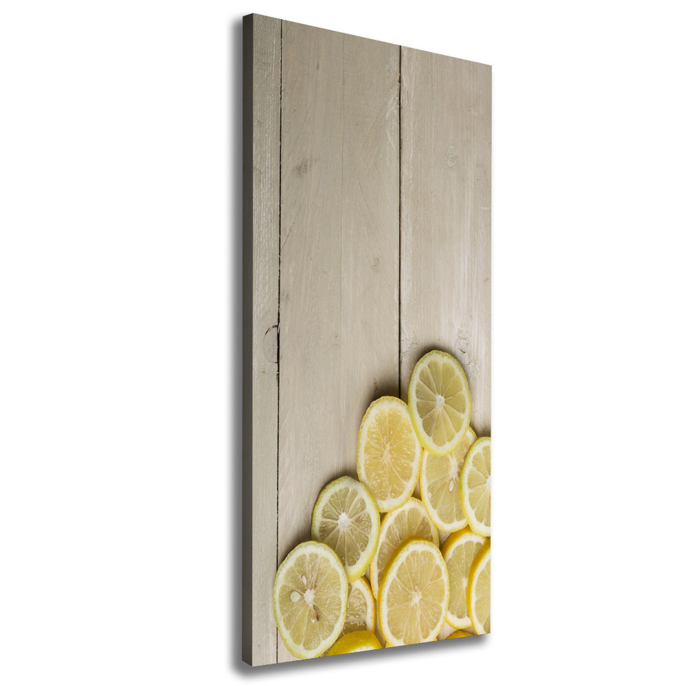 Tableau mural sur toile Citrons sur bois