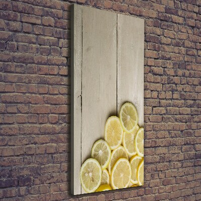 Tableau mural sur toile Citrons sur bois